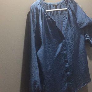 Talbots rich blue blouse size 12